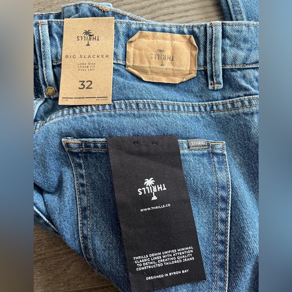 NWT Thrills Big Slacker Loose Fit Jeans Size 32 Baggy Medium Wash - Picture 6 of 14